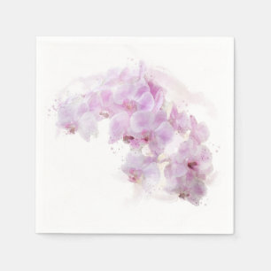 Serviette En Papier Mariage floral rose orchidée