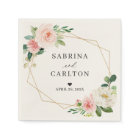 Mariage floral rose rouge géométrique or