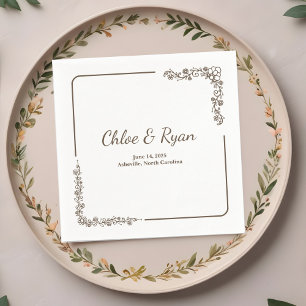 Serviette En Papier Mariage floral rustique