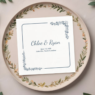 Serviette En Papier Mariage floral rustique