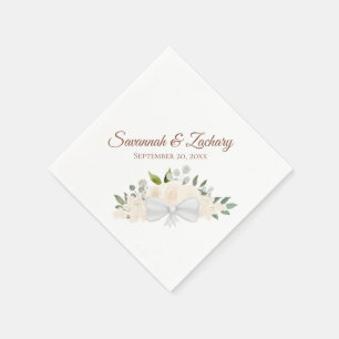Serviette En Papier Mariage Floral Rustique de Pêche au Champagne