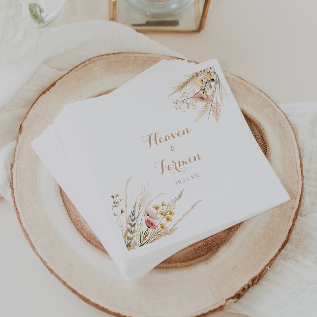 Serviette En Papier Mariage floral sauvage du pré-automne (Créateur téléchargé)