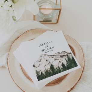 Serviette En Papier Mariage forestier des montagnes rustiques