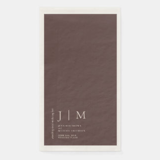 Serviette En Papier Mariage Formel Événement Brun Chocolat