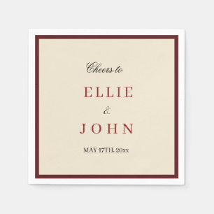 Serviette En Papier Mariage Formel Rouge Et Neutre