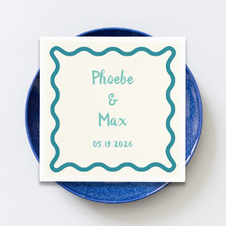 Serviette En Papier Mariage frontalier gras blanc manuscrit