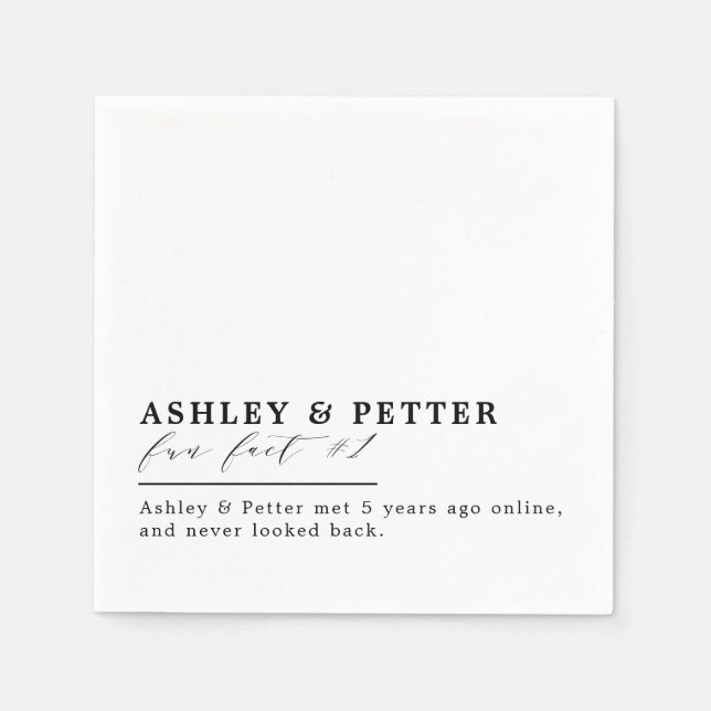 Serviette En Papier Mariage Fun Facts A propos de Couple Classic Scrip (Devant)