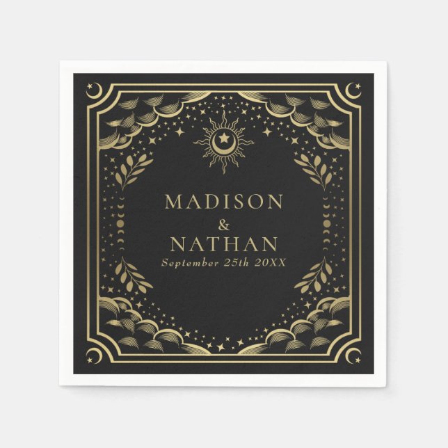 Serviette En Papier Mariage gothique de la carte Tarot (Devant)