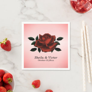 Serviette En Papier Mariage gothique de Rose rouge