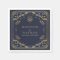 Mariage gothique Gold et Navy Tarot Card