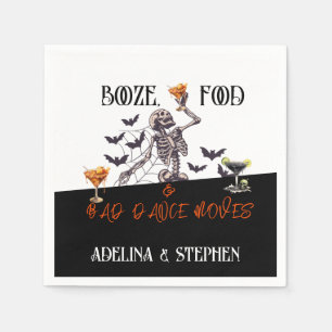 Serviette En Papier Mariage gothique Squelette Booze nourriture Mauvai