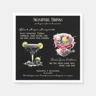 Serviette En Papier Mariage gothique Whimsigoth Signature Boissons