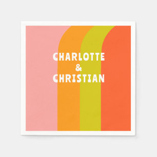 Serviette En Papier Mariage Gras rétro Citrus