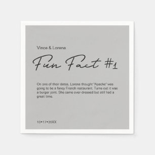 Serviette En Papier Mariage gris Fun Fact personnalisé