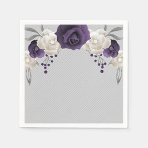 Serviette En Papier mariage gris pourpre et poussiéreux