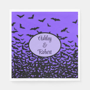 Serviette En Papier Mariage Halloween Personnaliser les noms Voler hor