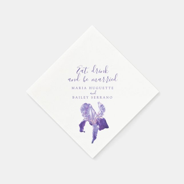 Serviette En Papier Mariage iris violet ultra violet serviettes en pap (Coin)