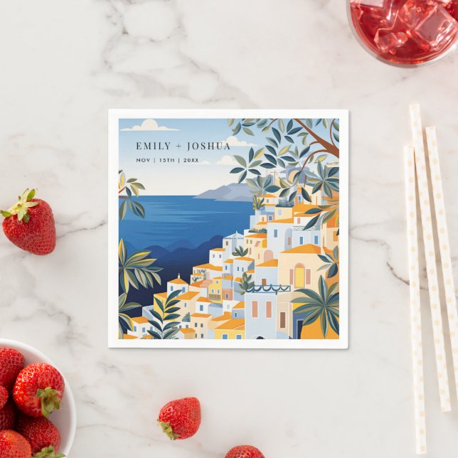 Serviette En Papier Mariage italien de la côte d'Amalfi (En situation)