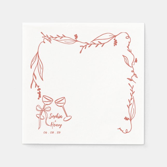 Serviette En Papier Mariage italien fantaisiste (Devant)