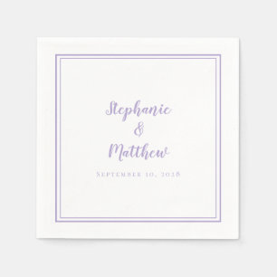 Serviette En Papier Mariage Lavande Élégant Simple Moderne Réception