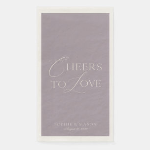 Serviette En Papier Mariage Lavande Taupe « À la santé de l'amour »