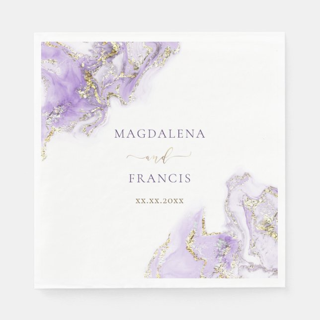 Serviette En Papier mariage lavande violet (Devant)