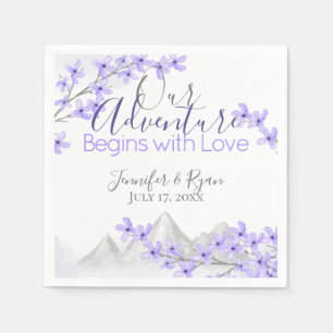 Serviette En Papier Mariage Lilac Mountain View violet