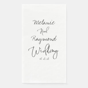 Serviette En Papier Mariage manuscrit 8" Long Dinner Naples