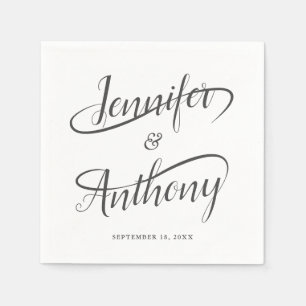 Serviette En Papier Mariage manuscrit fantaisiste