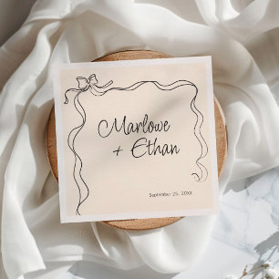 Serviette En Papier Mariage manuscrit Quirky Bow Frame
