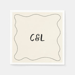 Serviette En Papier Mariage maquis rétro manuscrit