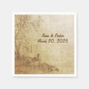 Serviette En Papier mariage mariage-automne avec faisans