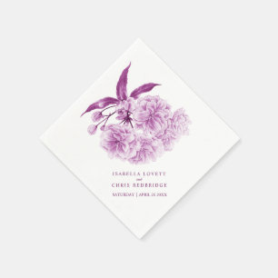 Serviette En Papier Mariage mauve fleurit serviettes florales