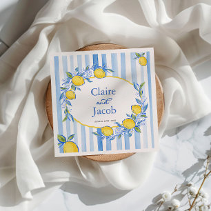 Serviette En Papier Mariage Méditerranéen Bleu