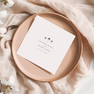 Serviette En Papier Mariage minimal Élégant Tropical Palm Tree