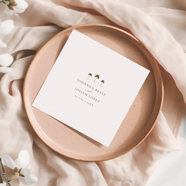 Serviette En Papier Mariage minimal Élégant Tropical Palm Tree (Créateur téléchargé)