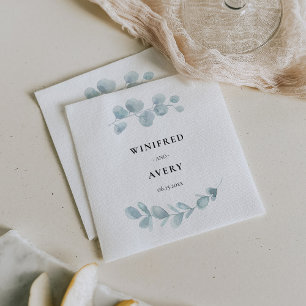 Serviette En Papier Mariage minimaliste aquarelle