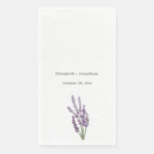 Serviette En Papier Mariage minimaliste d'aquarelle Lavender
