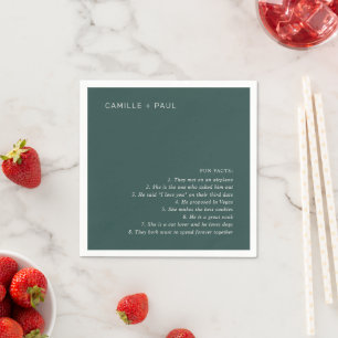 Serviette En Papier Mariage minimaliste de style vert forêt