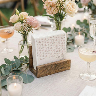 Serviette En Papier Mariage Minimaliste Fleur Sauvage Rose Tendre Élég