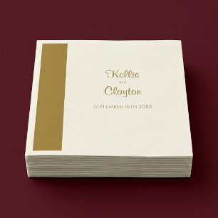 Serviette En Papier Mariage minimaliste moderne en barre d'or