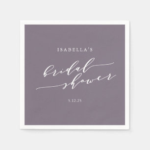 Serviette En Papier Mariage Minimaliste Personnalisé avec Écriture Plu