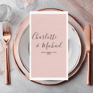 Serviette En Papier Mariage minimaliste rose Gold Script