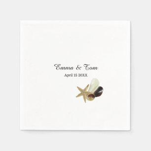 Serviette En Papier Mariage minimaliste sur la plage