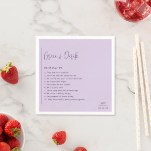 Serviette En Papier Mariage Moderne au Lilas Gracieux
