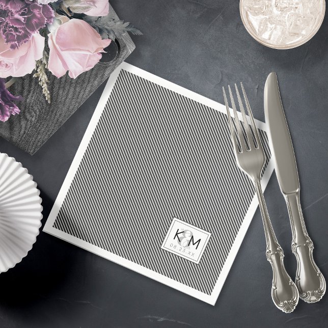 Serviette En Papier Mariage moderne décoratif Pinstripe ID887 (Créateur téléchargé)