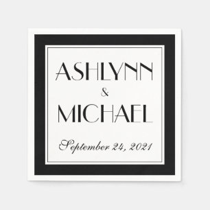 Serviette En Papier Mariage moderne élégant