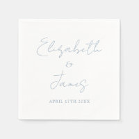 Mariage Moderne Minimaliste Écriture Bleu Poussiér