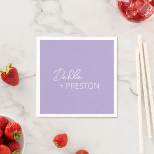 Serviette En Papier Mariage Moderne Minimaliste Lilas