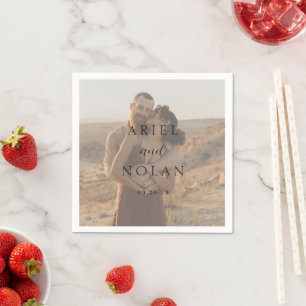 Serviette En Papier Mariage Moderne Photo Propre